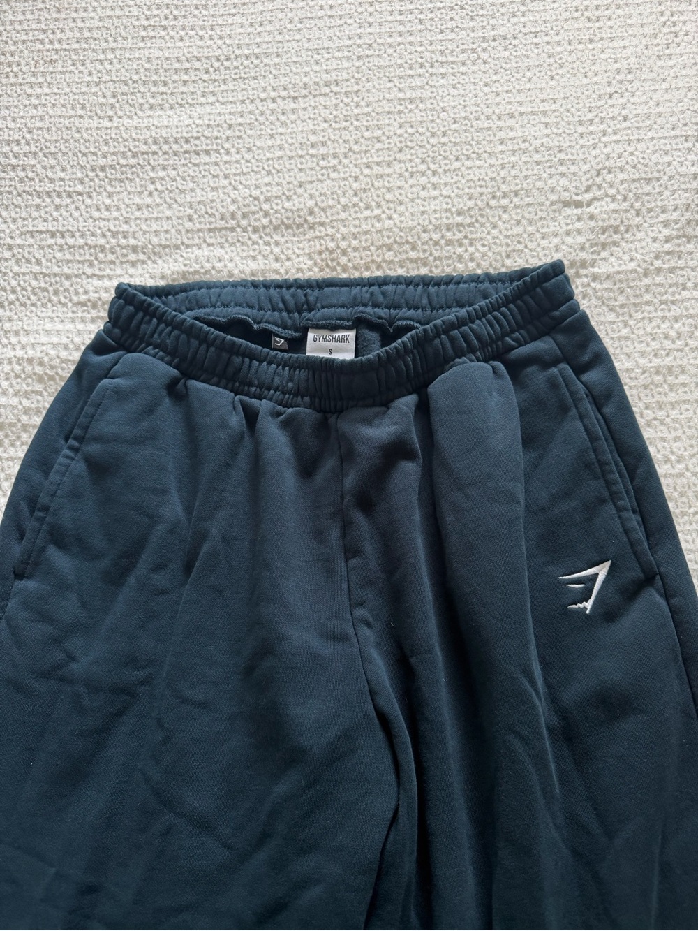 Gymshark Teal-Blue Embroidered Logo Joggers